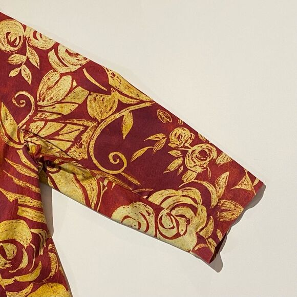 Chico's Red & Yellow Button Front Tropical Floral Blazer Women's Size 3 /XL /16 - Picture 8 of 13